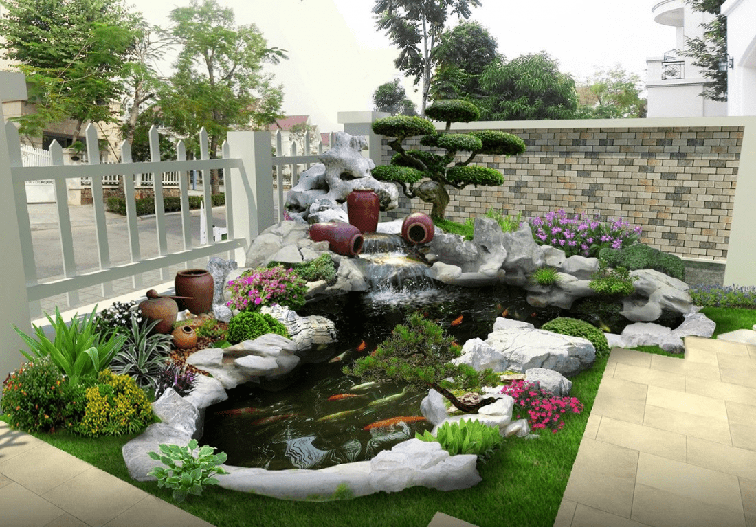 mẫu lu nước trang trí sân vườn